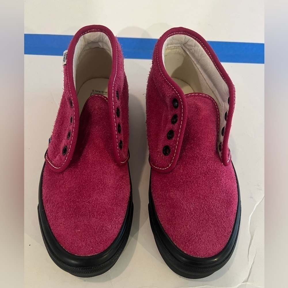 RARE Vans Vault OG Chukka Boot LX Hairy Suede Cerise Apricot Skate BMX